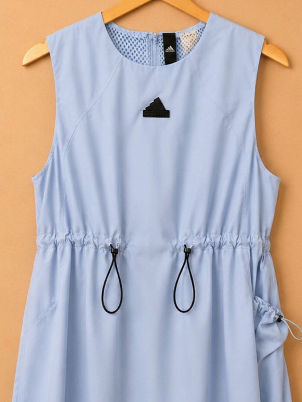 NWT Adidas Parley Blue Dawn Utility Dress Large Sporty Athleisure Shirt Dress